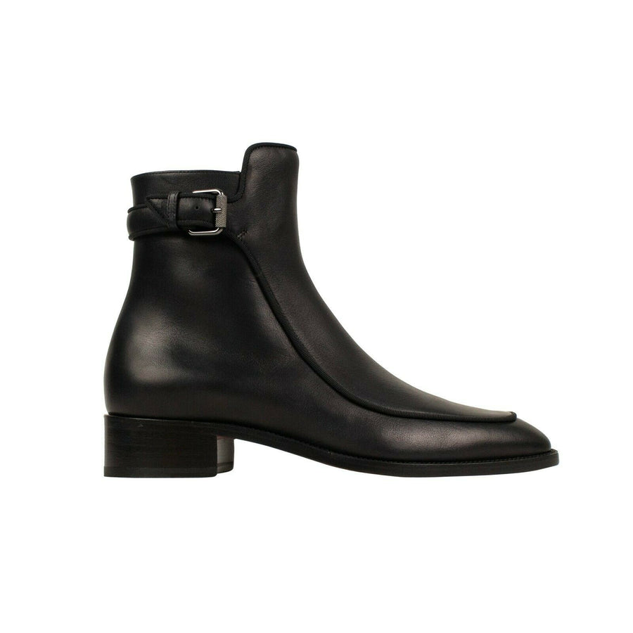 'Ecritoir' Leather Ankle Booties - Black
