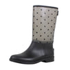 Star Design Mesh Rubber Rain Boots - Black