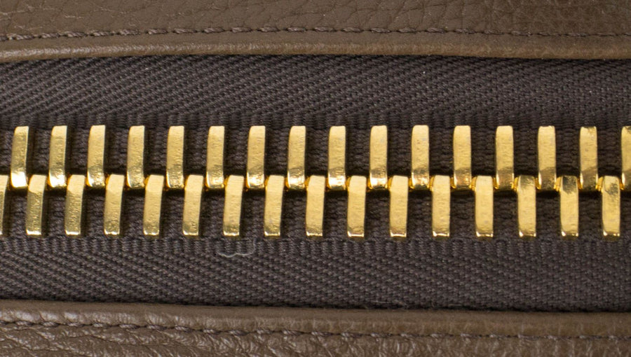 Medium Buckley Trapeze Pebbled Leather Briefcase Bag - Light Brown