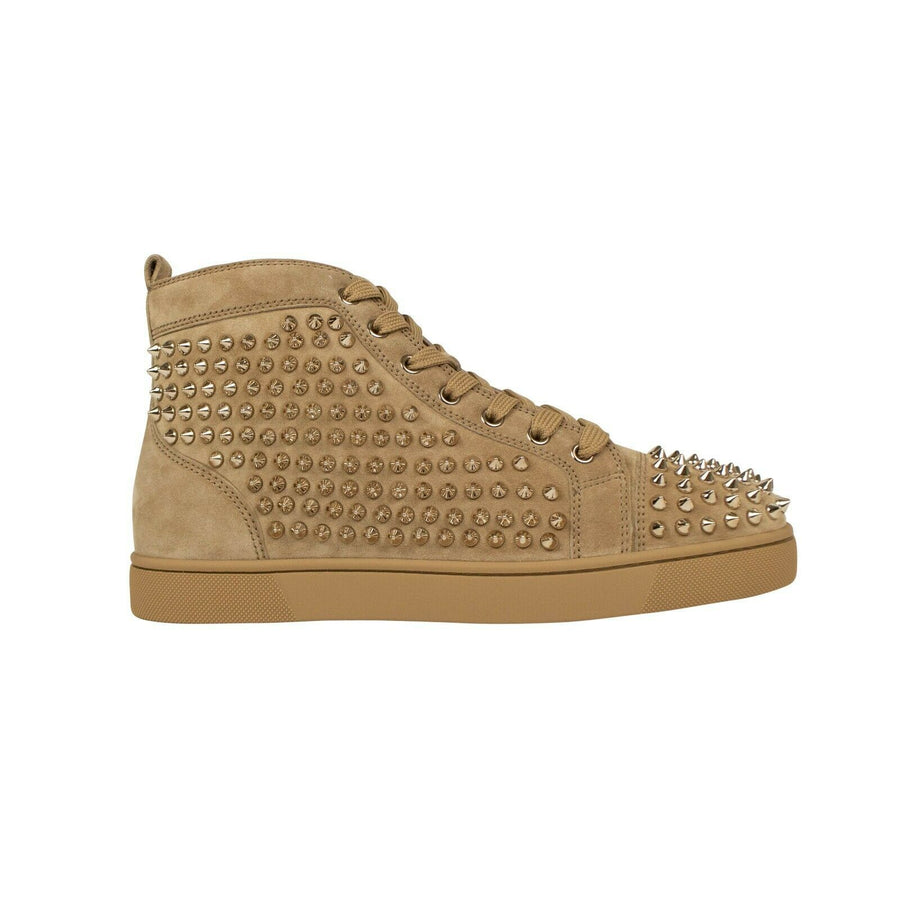 Men's Louis Flat Spiked Suede Sneaker - Tan