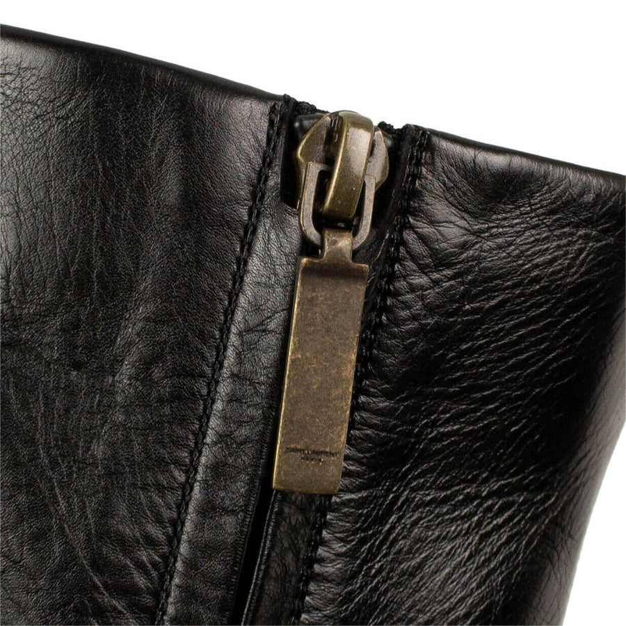 Leather Opyum YSL Ankle Boots - Black