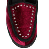 Palm Angels x Suicoke Velvet Studded Slippers - Wine