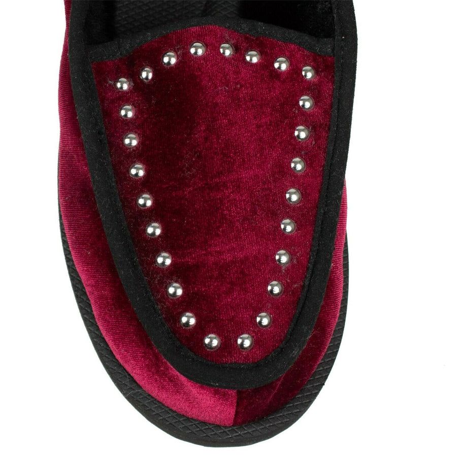 Palm Angels x Suicoke Velvet Studded Slippers - Wine