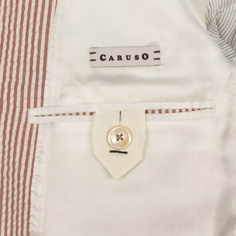 Drop 8 Striped Two Button Cotton Sport Coat - Red