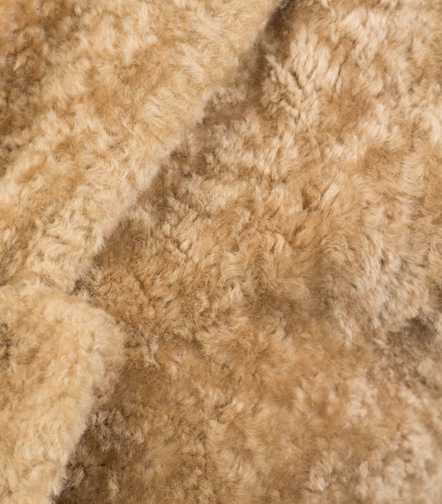 Shearling Leather Jacket Vest - Brown