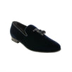 'Pietro' Velvet Loafers - Navy