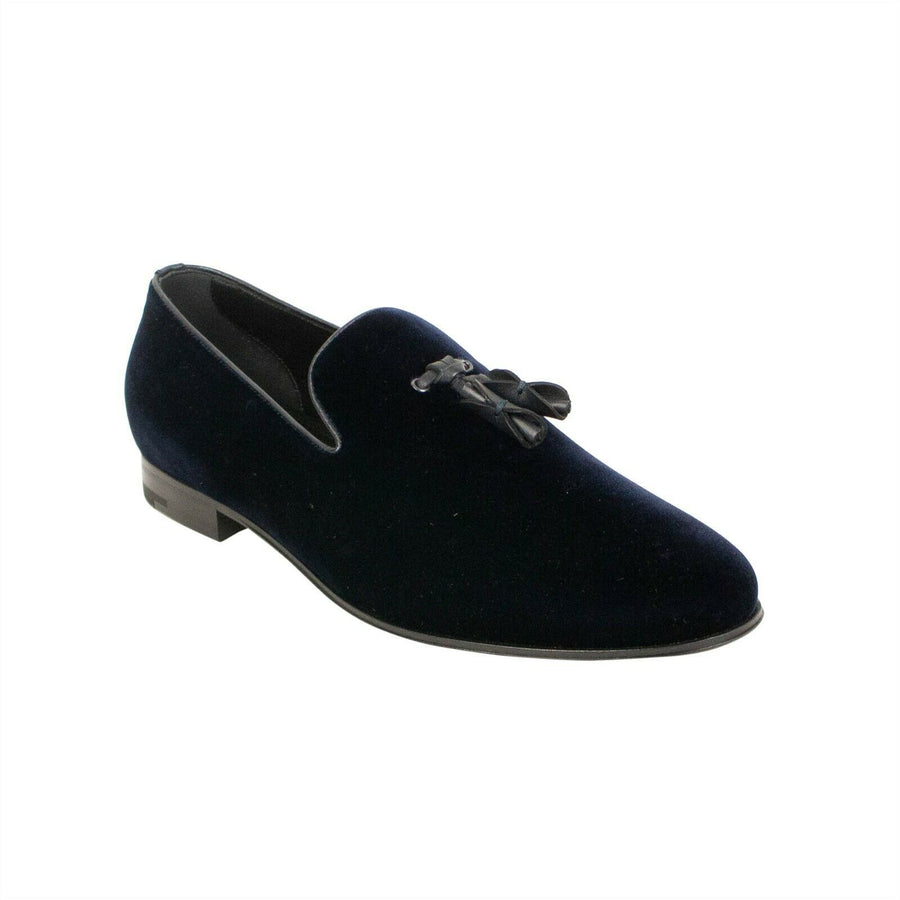'Pietro' Velvet Loafers - Navy
