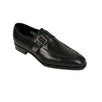 Leather Single Monk Strap Dress Shoes - Black