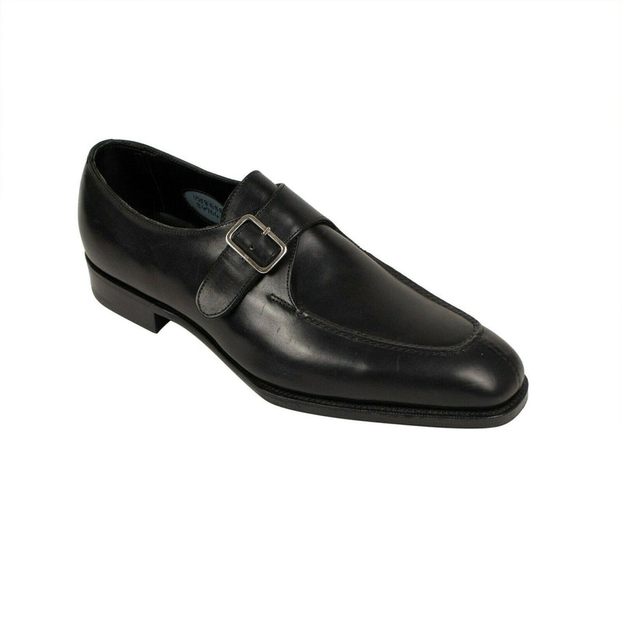 Leather Single Monk Strap Dress Shoes - Black