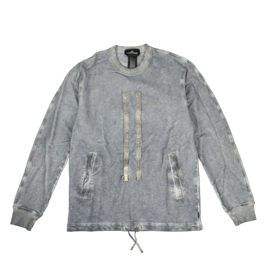 'Shadow Project' Washed Denim Sweater - Blue