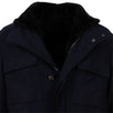 Caruso Cashmere Fur Lined Zip Up Coat - Blue