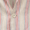 Drop 9 Striped Linen 3 Roll 2 Button Sport Coat - Beige