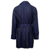 Silk Double Breasted Trench Coat - Navy Blue