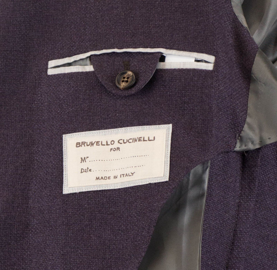 Cashmere Blend Double Breasted Sport Coat - Purple