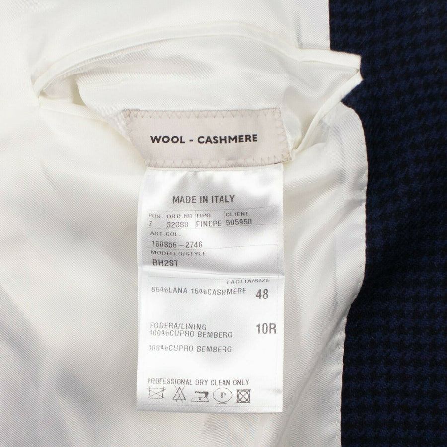 Drop 10 Houndstooth 2 Button Wool Blend Sport Coat - Navy Blue