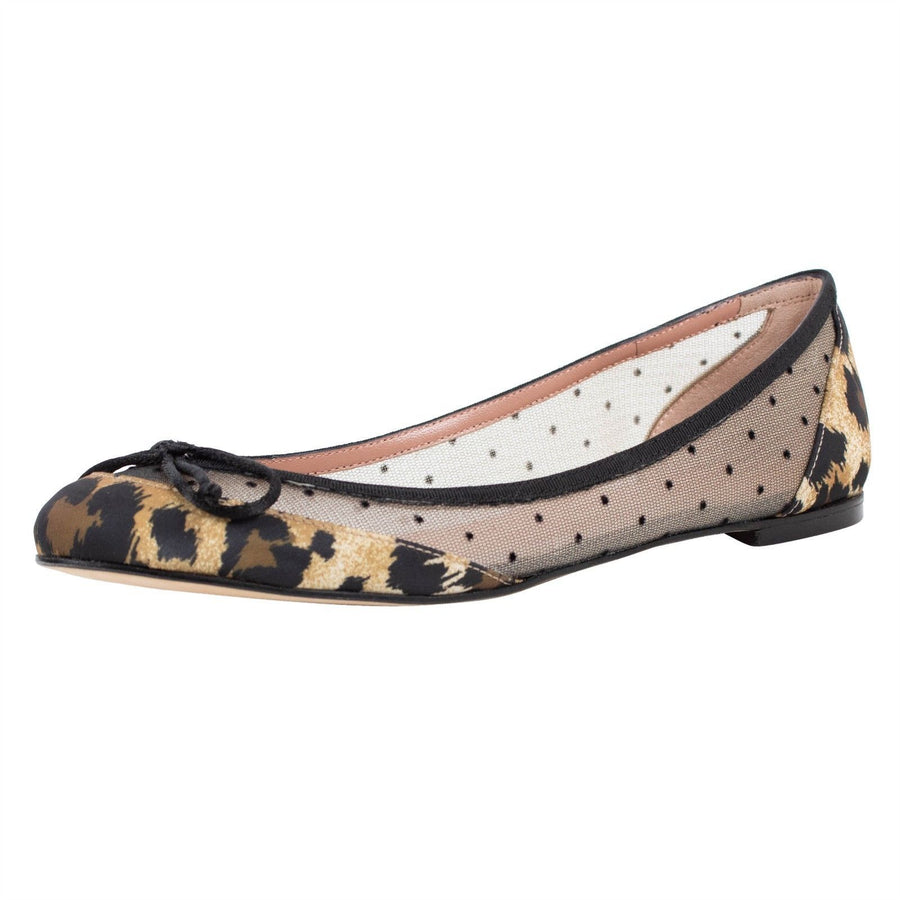 Mesh Polka Dots & Leopard Flats - Black / Leopard Print