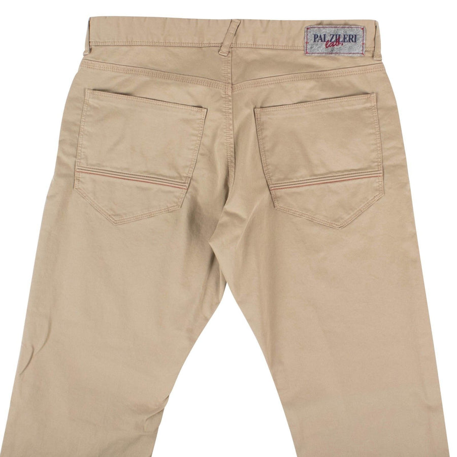 Beige Cotton Blend Pants