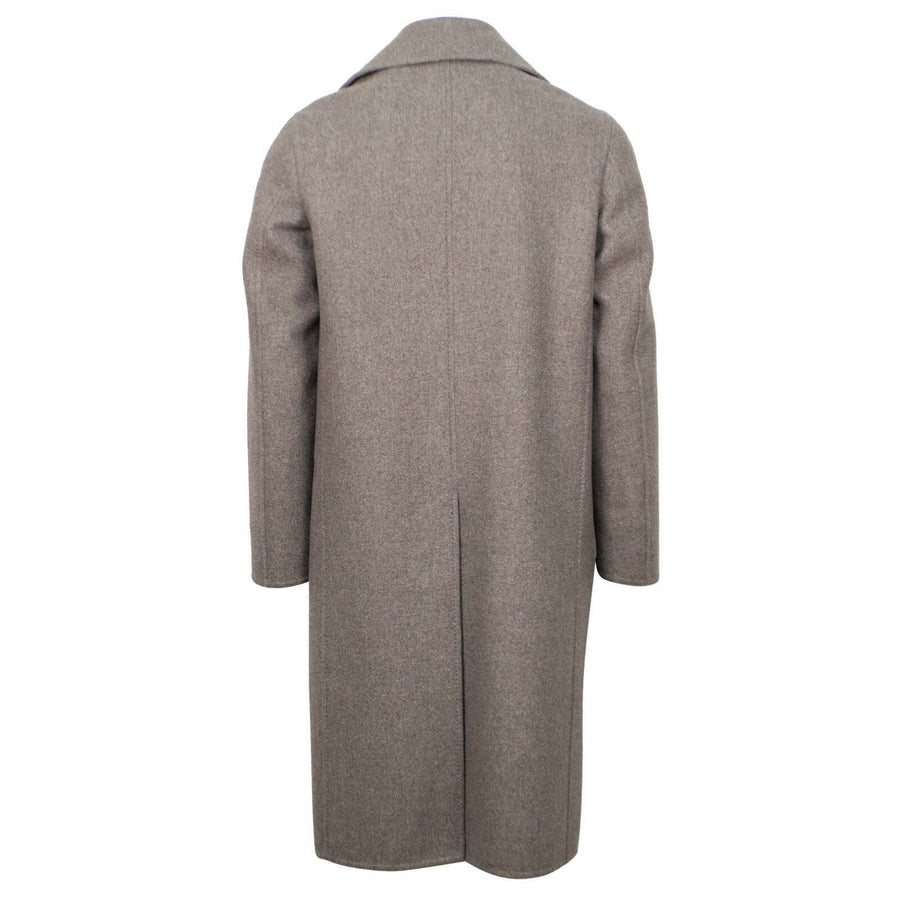 Wool Double Breasted Overcoat - Light Brown