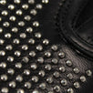 Men's Leather Studded Slip On Sneakers - Black