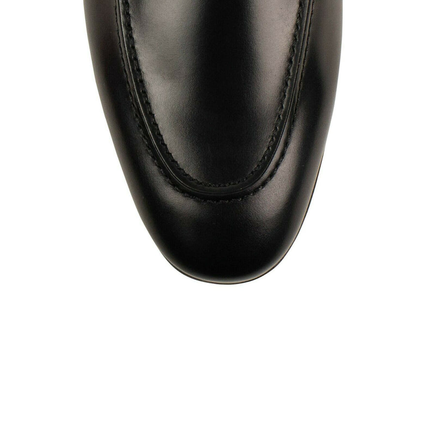 Leather 'Gancini' Loafer Dress - Black