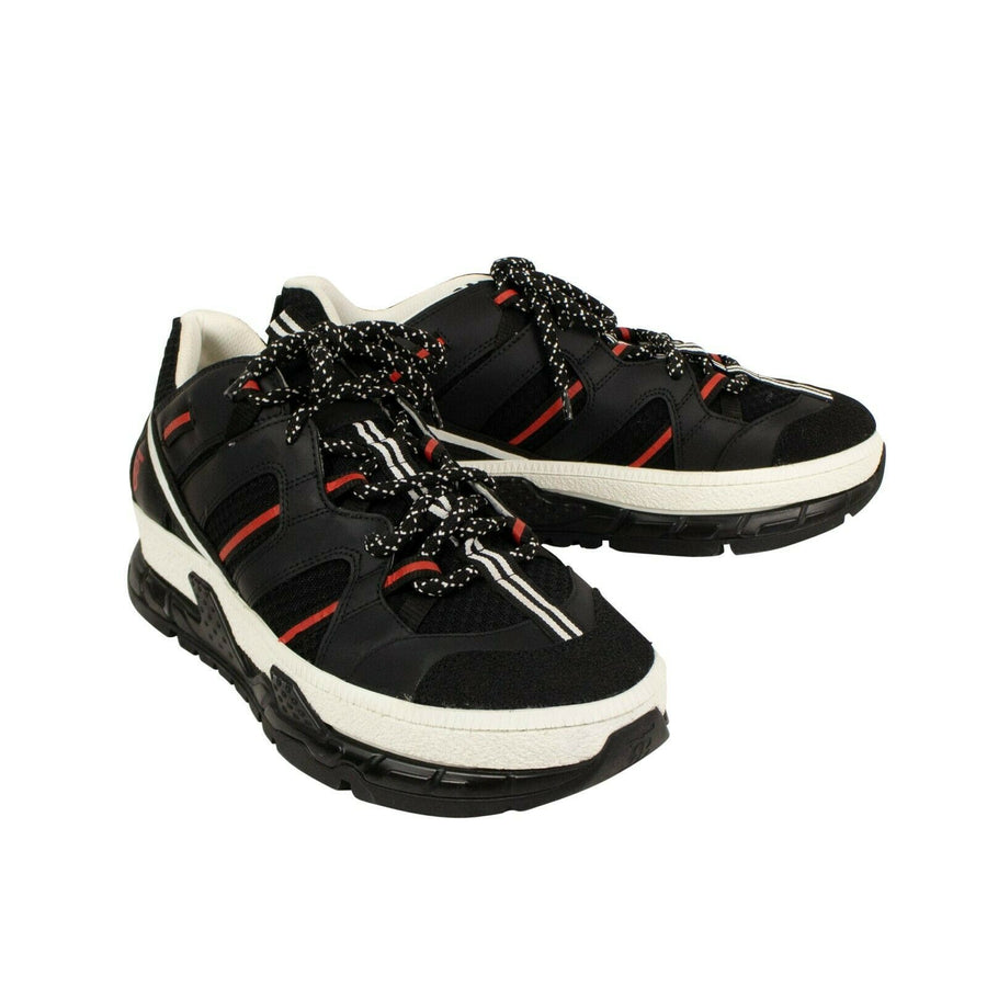 Mesh And Nubuck Union Sneakers - Black / Red