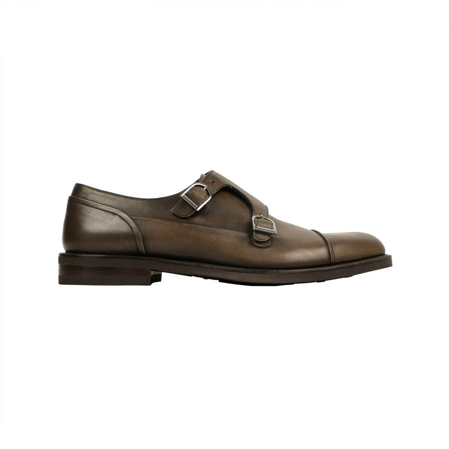 Leather 'Double Monk' Shoes - Brown