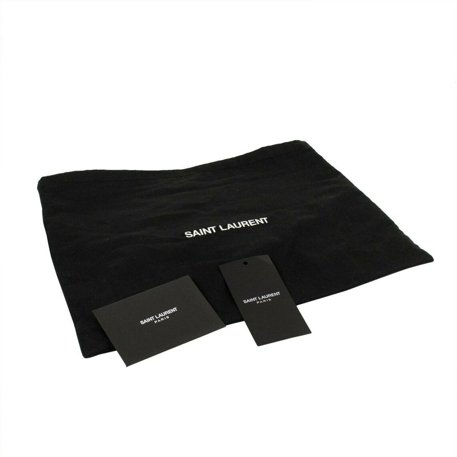 Leather Gem Stud Silver YSL Embellished Belt Bag - Black