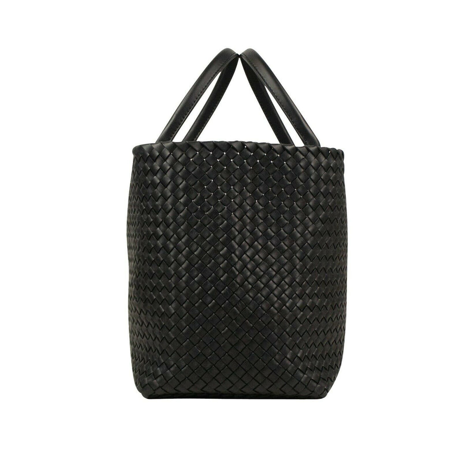 Leather 'Cabat' Large Tote Bag - Black