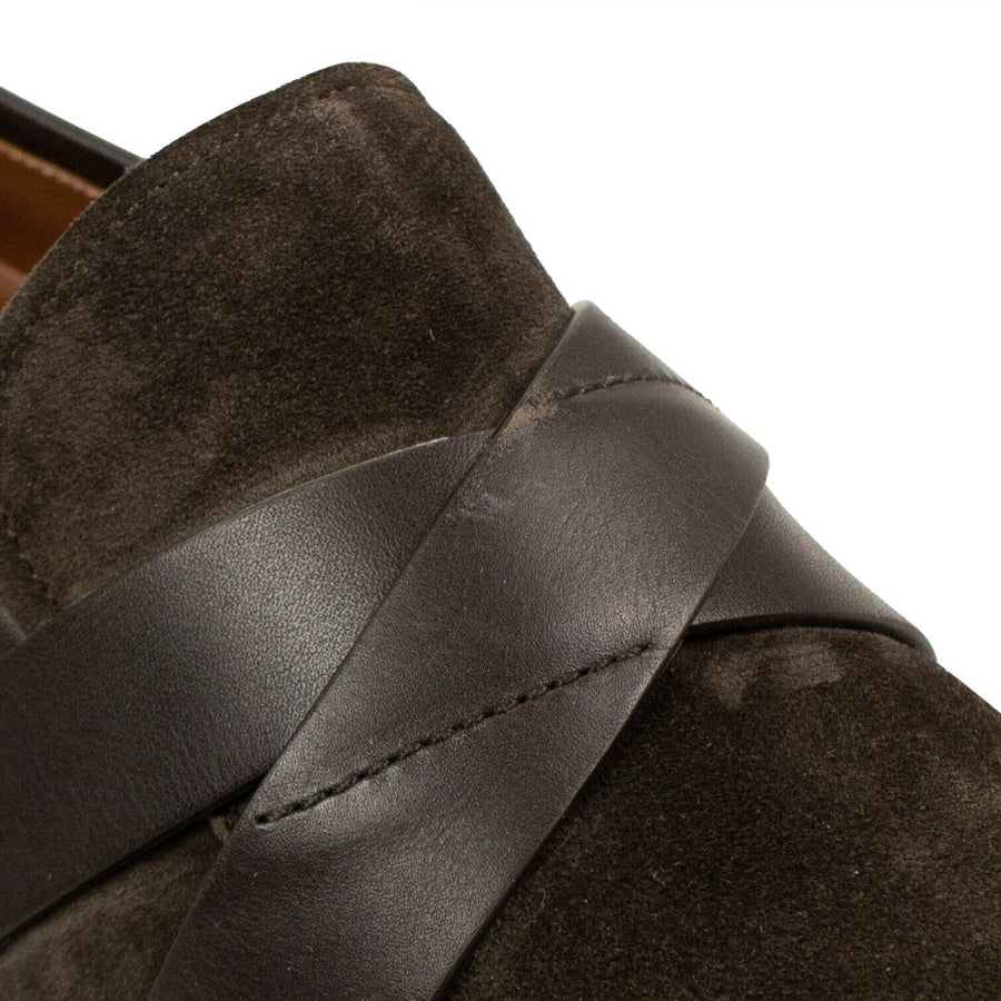 Criss-Cross Penny Loafer - Brown