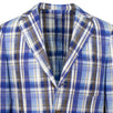 Drop 8 Plaid Cotton 3 Roll 2 Button Sport Coat - Blue