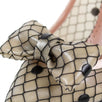 Plastic Mesh Polka Dot Bow Pumps - Beige / Black