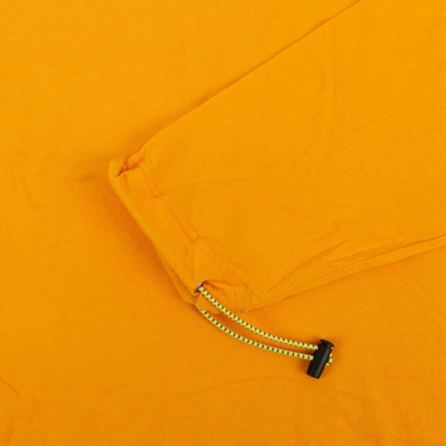 Cotton Drawstring Detail Long Sleeve Top - Orange