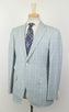 Plaid Wool Blend 2 Button Sport Coat - Light Blue