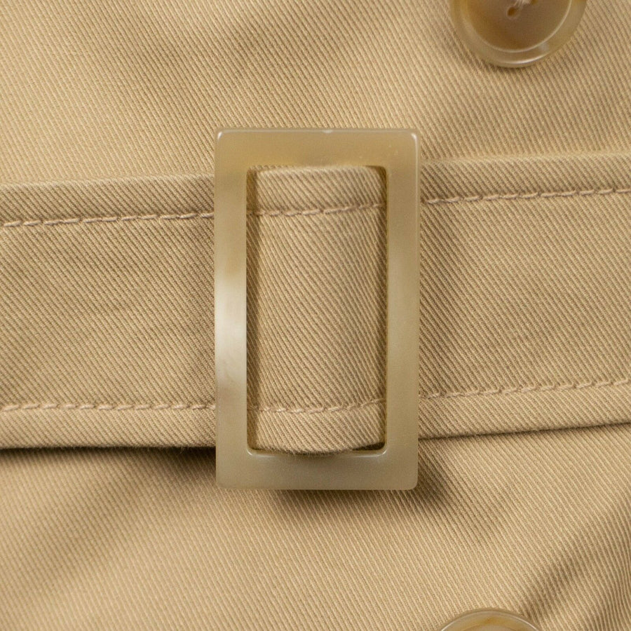 Double Breasted Cotton Trench Coat - Beige