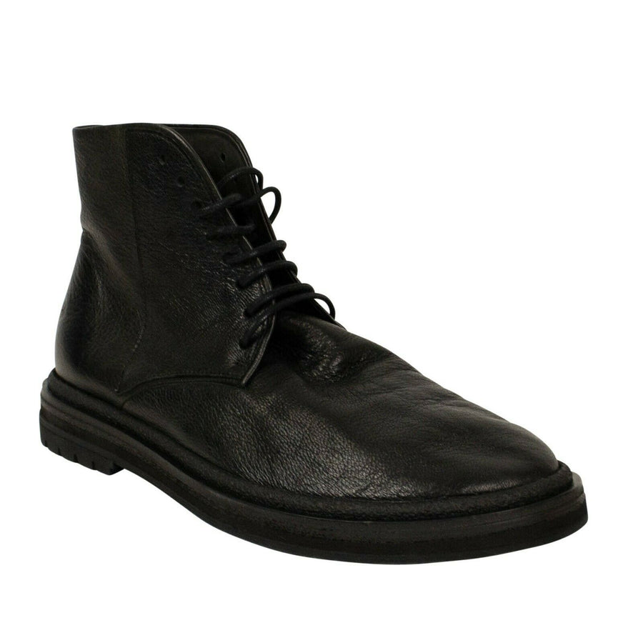 Gommone Lace Up Leather Boots - Black