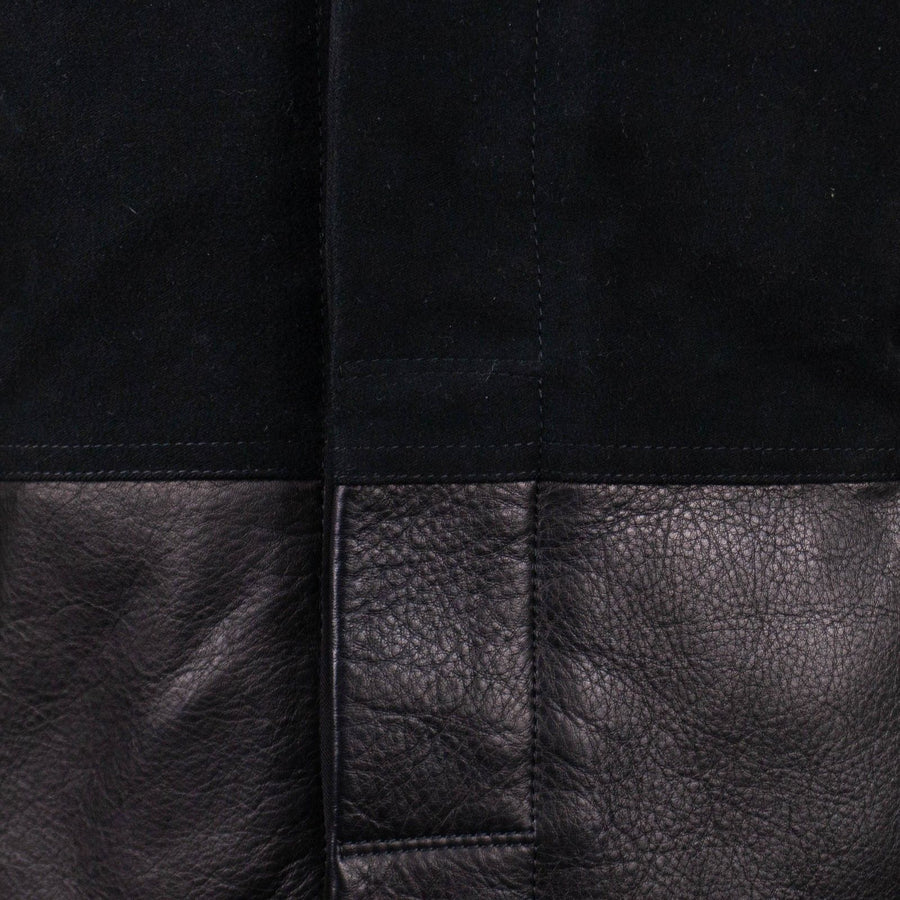 Sliced Worker Shearling Jacket - Black