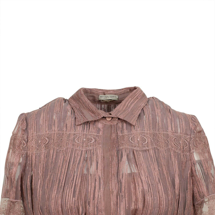 Silk And Lace Pleated Dress - Rose