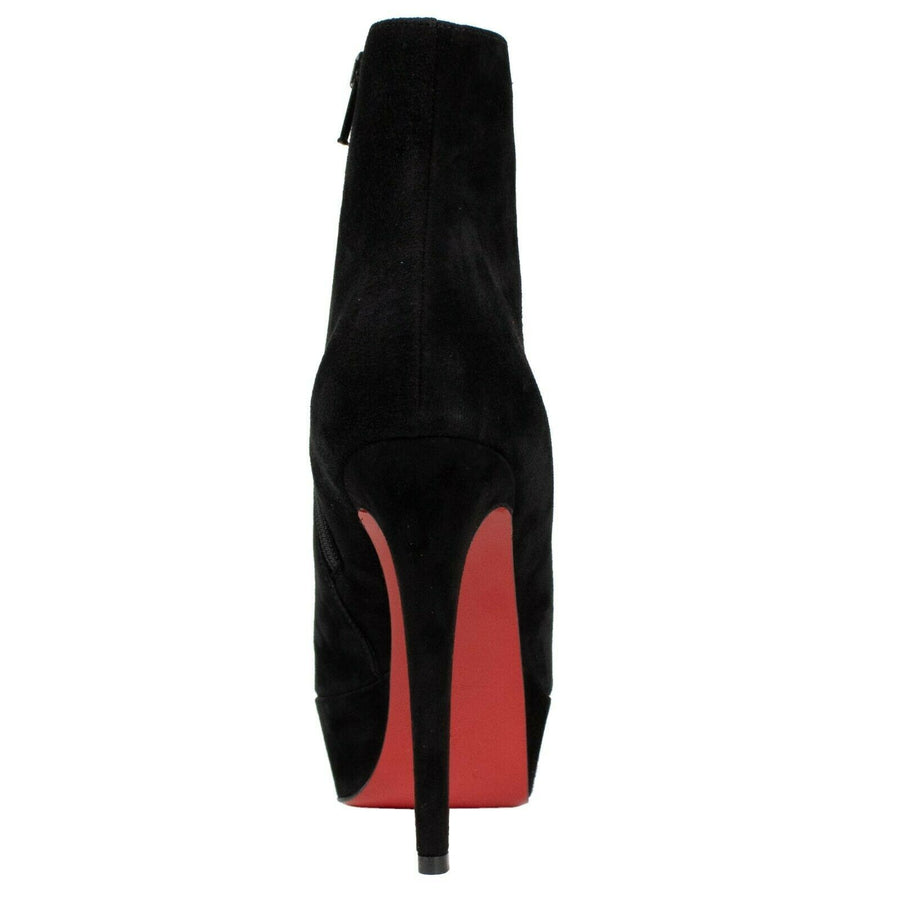 Suede Bianca 120mm Pump Boots - Black