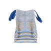 Cotton Striped Cabayadere Canvas Beach Bag - Blue / White