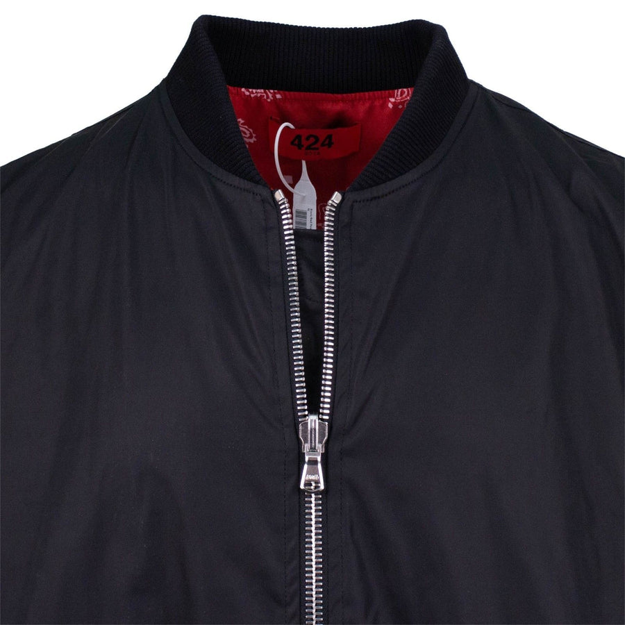 Reversible Paisley Bomber Jacket - Black / Red