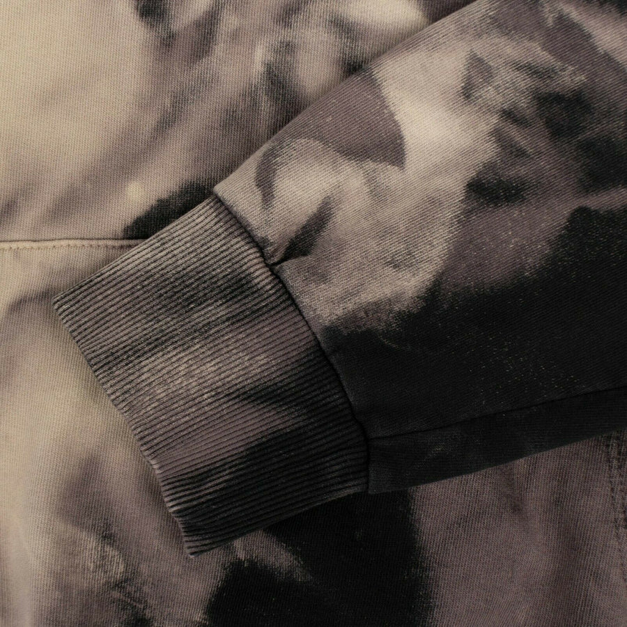 Dye Cotton Pullover Hoodie Sweatshirt - Black