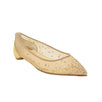 'Follies Strass' Mesh Flats - Gold
