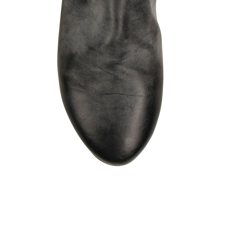 Distressed Horse Leather Boots - Black