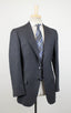 Drop 7 Pin Striped Wool 3/2 Button Suit - Gray / Blue