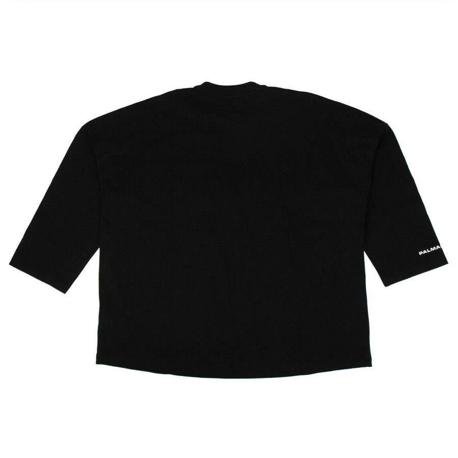 Cotton Eagle Loose Long Sleeve T-Shirt - Black
