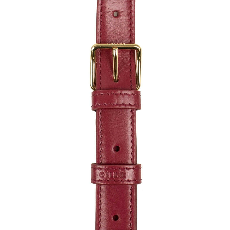 Shiny Calfskin Leather Medium Triomphe Cross Body Bag - Raspberry