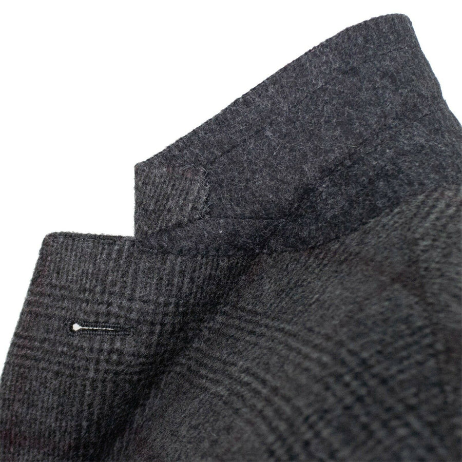 Plaid Cashmere Loro Piana Fabric Top Coat - Gray