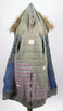Camo Nylon Vintage Denim Puffy Hooded Parka Coat - Blue / Green