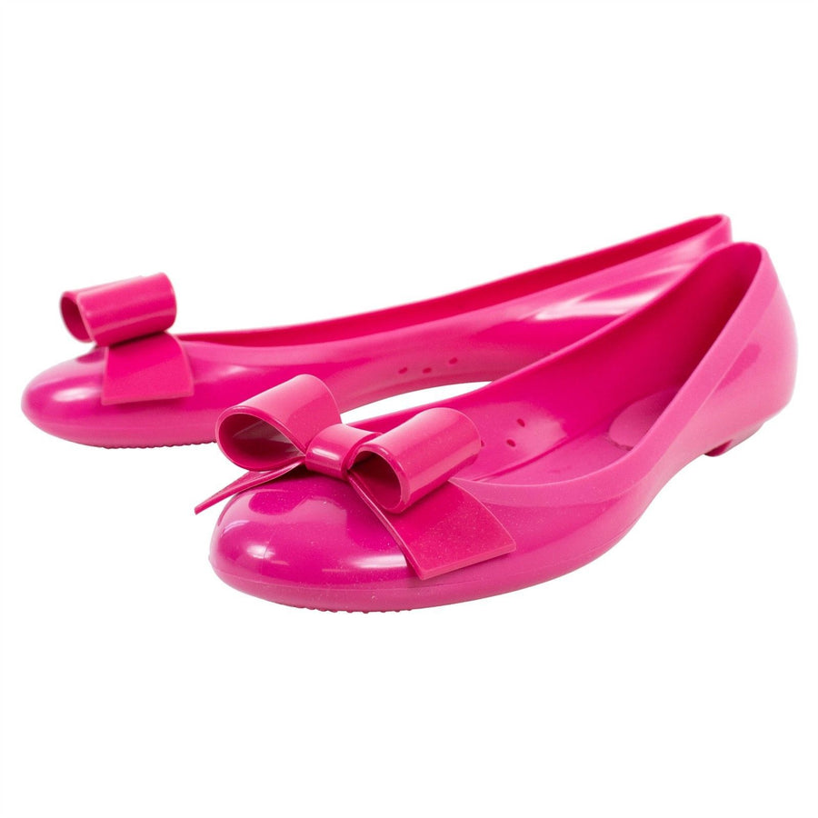 Pink With Bow Rubber Flats