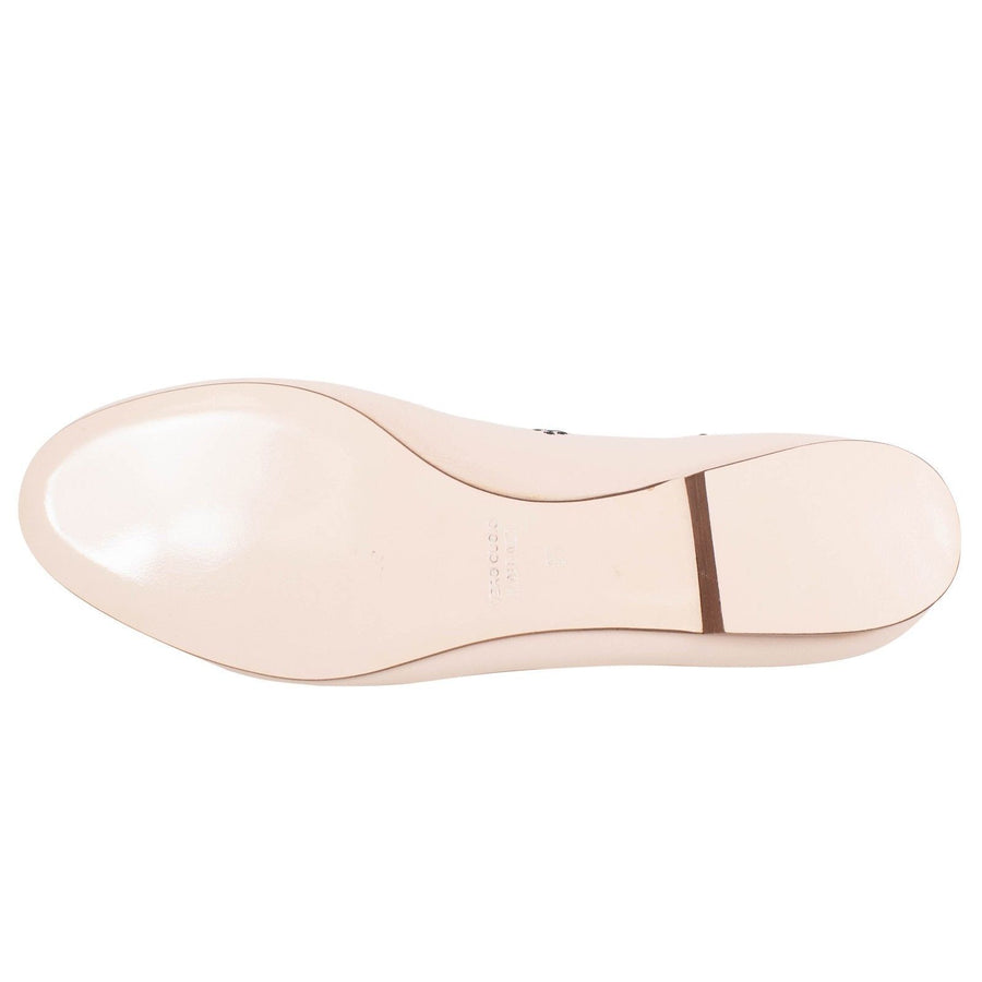 Leather Stitched Detailing Flats - Light Pink